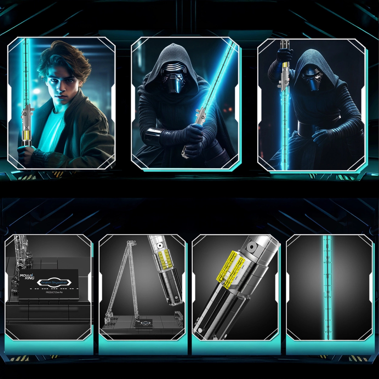 Niebieski Miecz Świetlny – Świecący Model Kolekcjonerski z 1089 Elementów