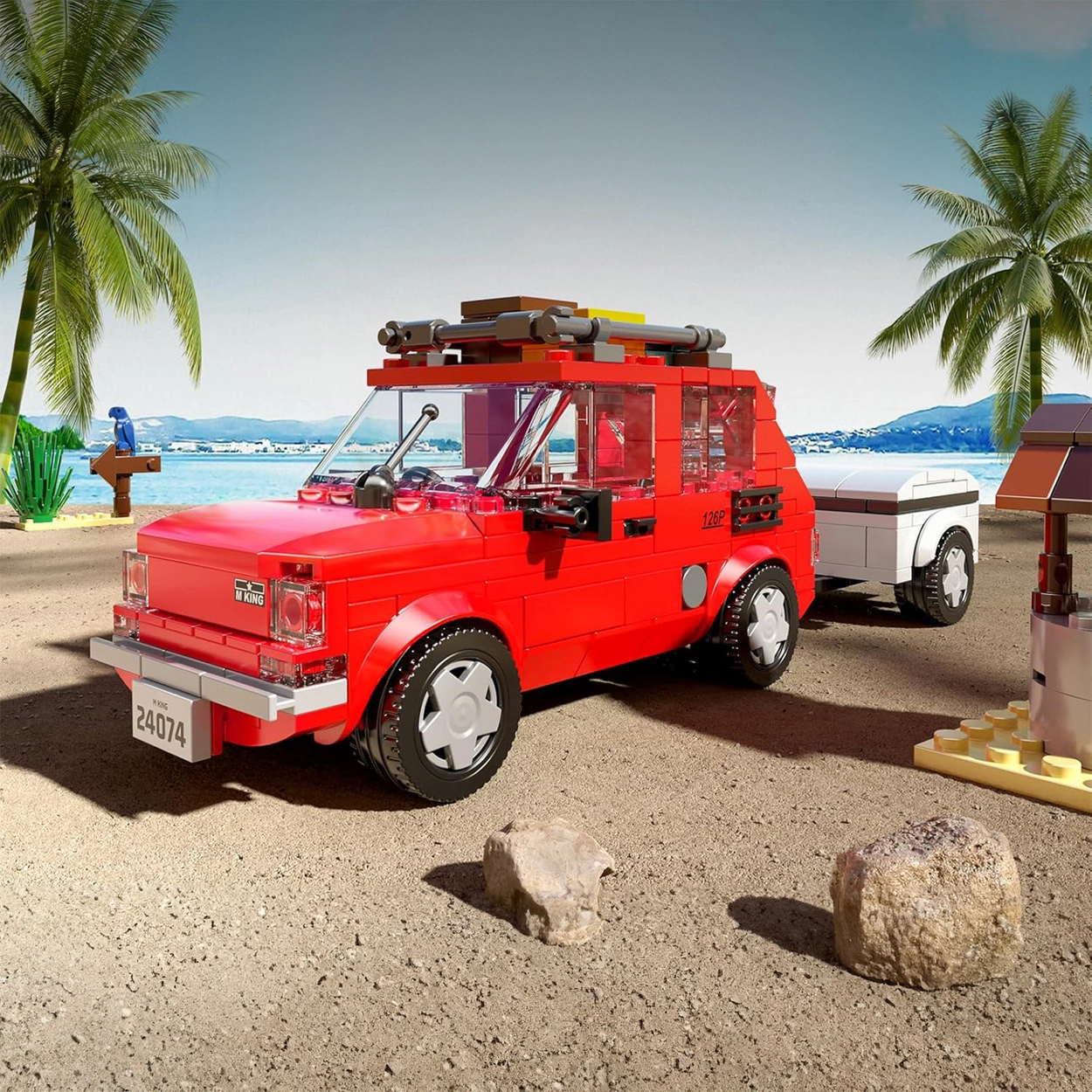 Fiat 126P Maluch z Przyczepką Skala 1:24