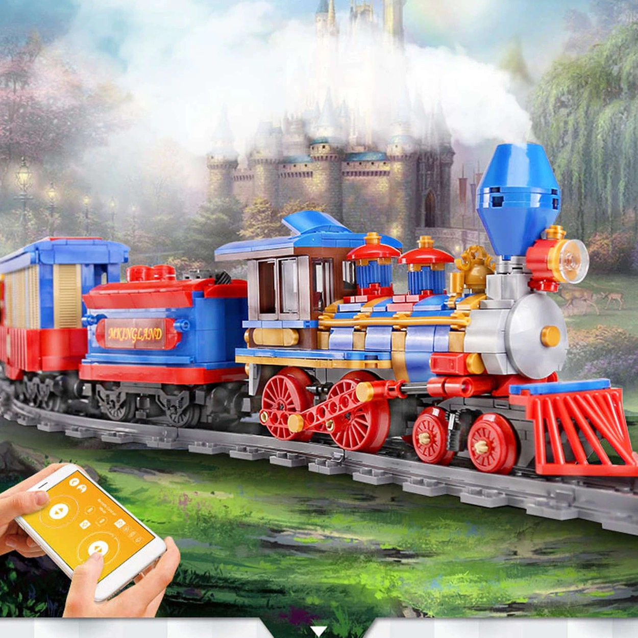 Klocki Technic Sterowana Kolejka elektryczna z wagonami RC Mould King 12004