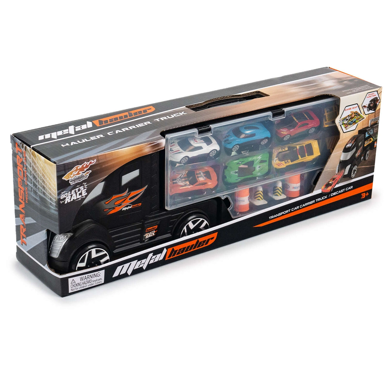 Transporter Ciężarówka na Resoraki 6 Autek Akcesoria Plansza