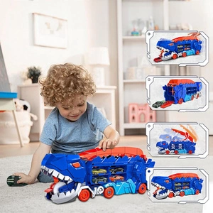 Mega Dinozaur Transporter T-Rex 3w1 Tor Wyścigowy + 2 Resoraki