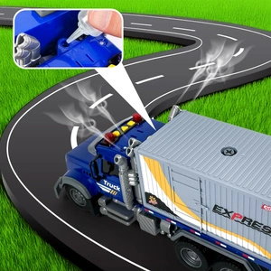 Duża Ciężarówka Kontenerowa Interaktywna z Napędem Dźwięki Światła Dym 1:10