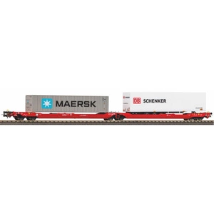 Piko 24619 Wagon towarowy kieszeniowy T3000e z 2 kontenerami Maersk Schenker