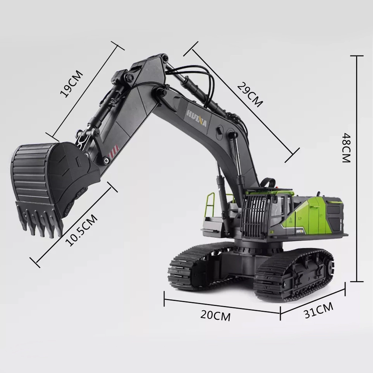 Duża Zdalnie Sterowana Koparka Gąsienicowa RC 1593 Metal