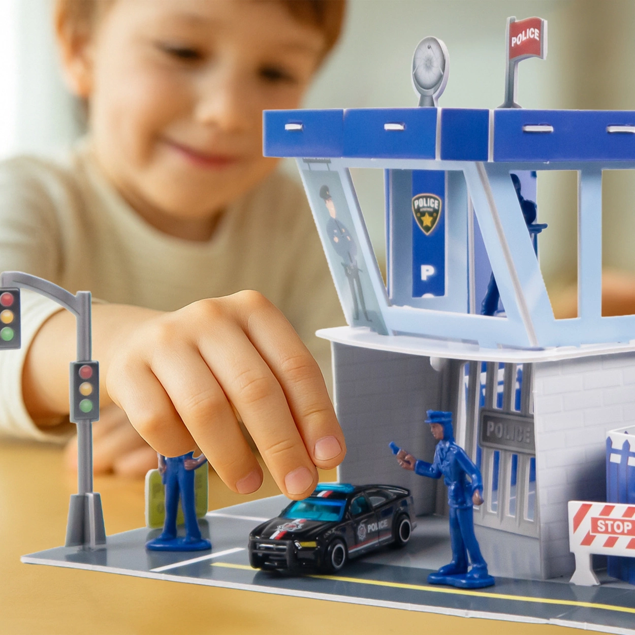 Komisariat Policja Puzzle 3D dla Dzieci z Resorakiem Trójwymiarowa Układanka