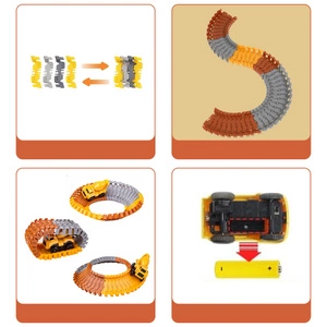 Mega Tor Wyścigowy Interaktywny Zestaw Budowlany Autka 80 Elementów