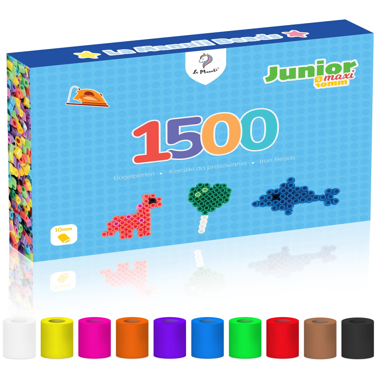 Koraliki do prasowania 1500 szt Junior Maxi Kolorowe