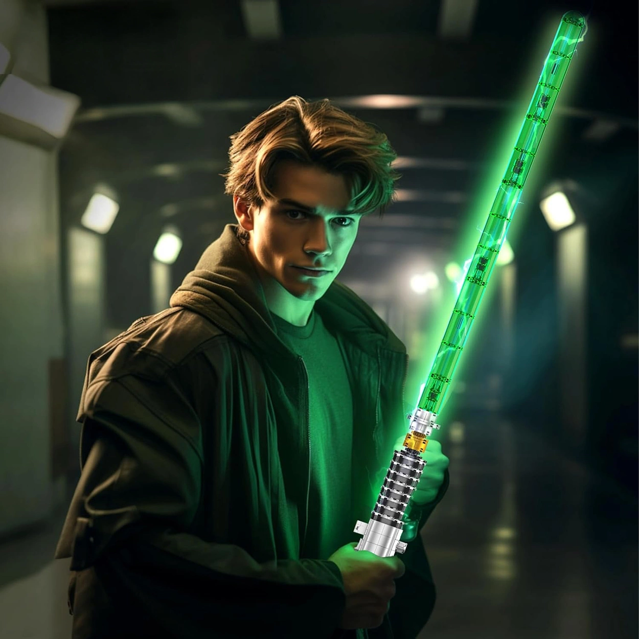 Zielony Miecz Świetlny – Świecący Model Kolekcjonerski z 1089 Elementów