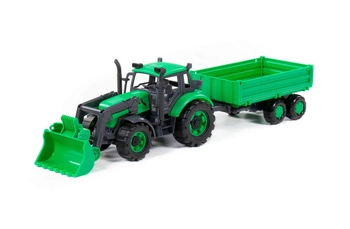 Zabawka Traktor dla Dzieci Inercyjny z Przyczepą Burtową Maszyna Rolnicza