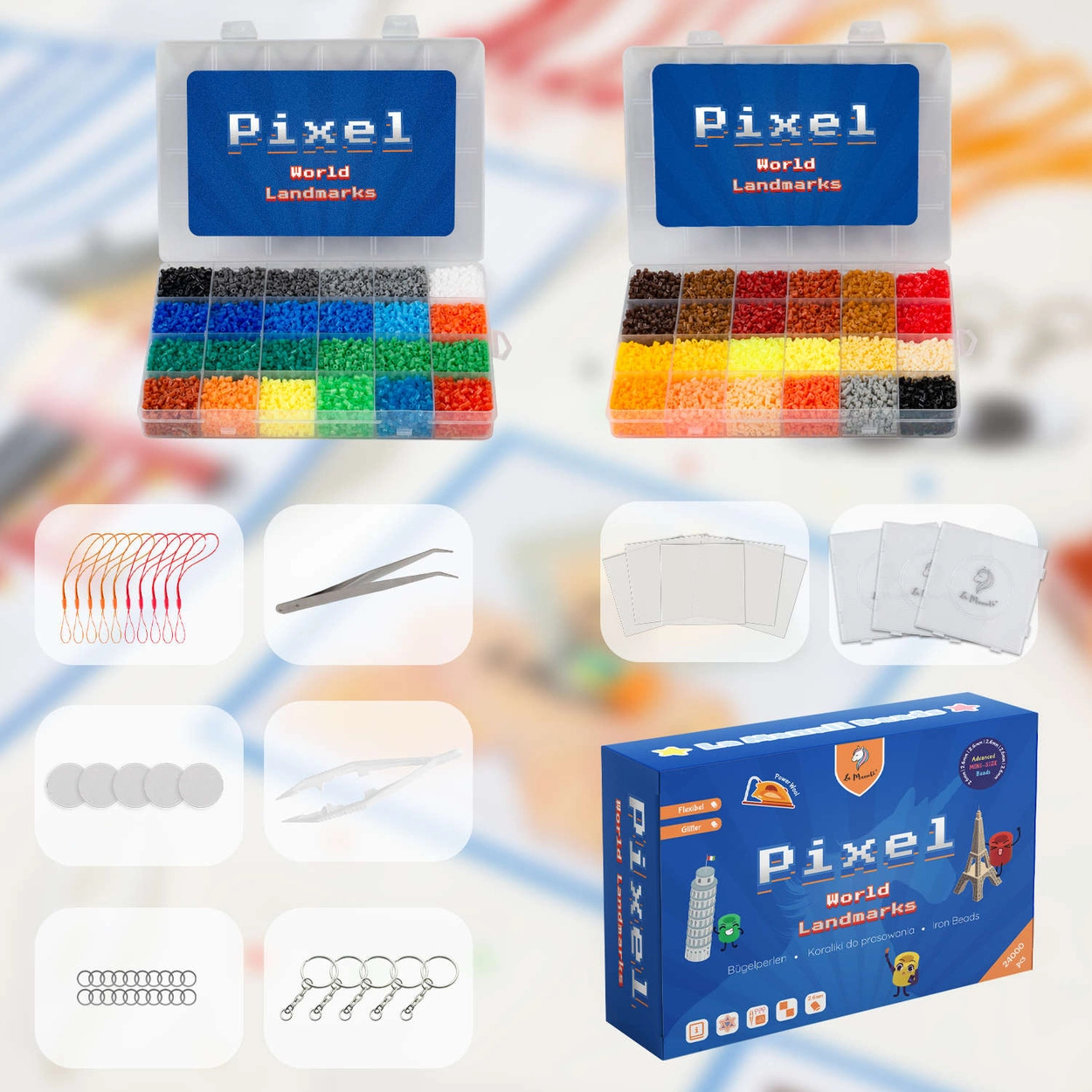 Mini Koraliki do prasowania Zestaw Światowe Budowle