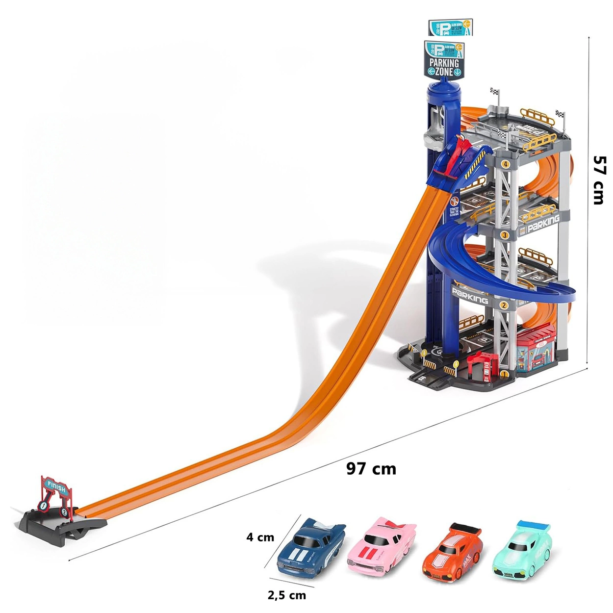 Wielopoziomowy Parking Tor Wyścigowy dla Dzieci Podwójny Tor 8 Samochodów