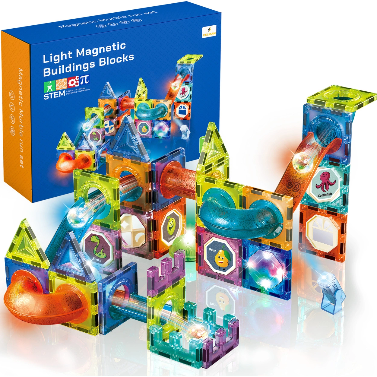 Klocki Magnetyczne - Light Magnetic Blocks 75 elementów