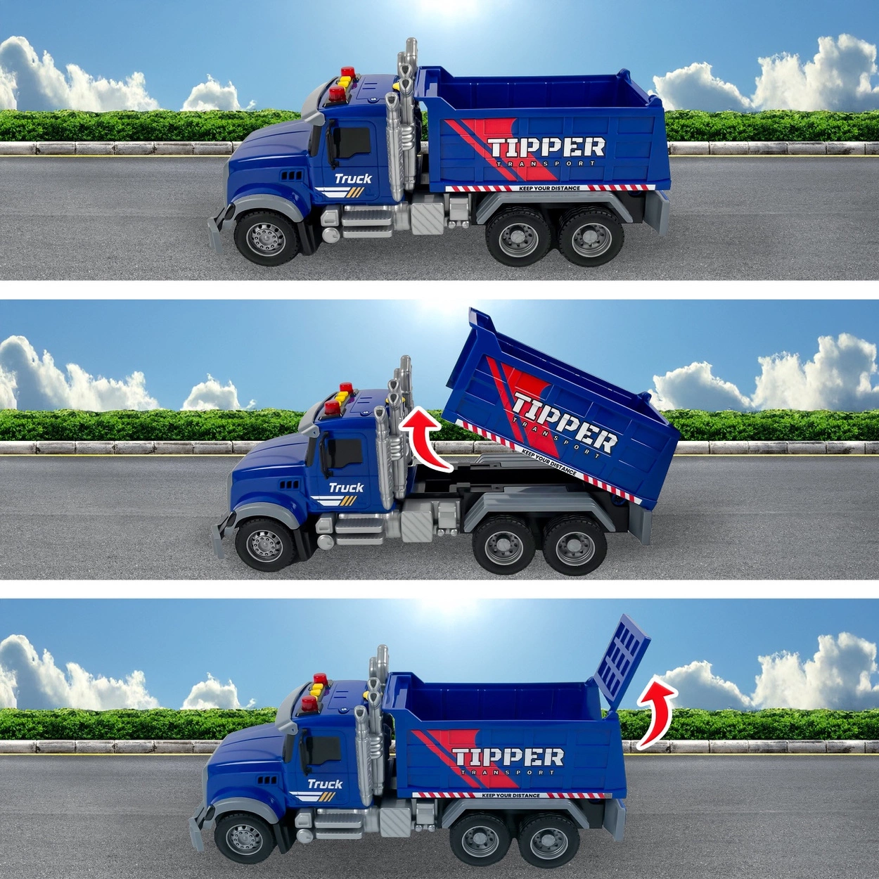 Duży Samochód Wywrotka z EFEKTAMI Dźwięki Światła Dym Ciężarówka Z NAPĘDEM