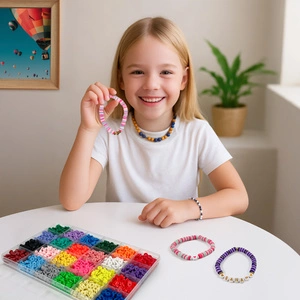 Koraliki Płaskie do Robienia Bransoletek Biżuterii Naszyjników Zestaw