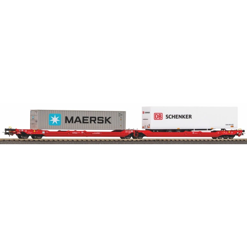 Piko 24619 Wagon towarowy kieszeniowy T3000e z 2 kontenerami Maersk Schenker