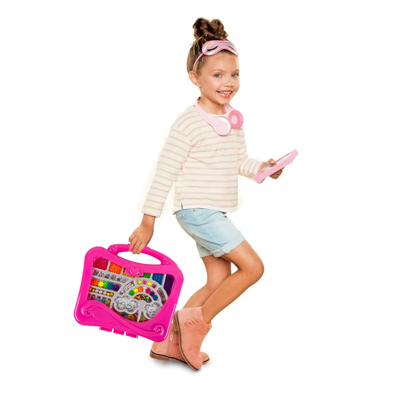 Koraliki do Bransoletek Biżuterii Literki Buźki Emoji Duży Zestaw w Walizce