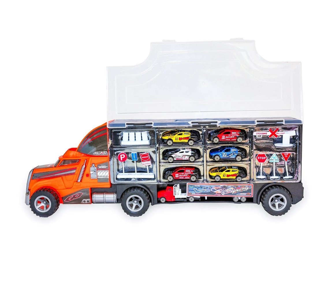 Tir Ciężarówka Laweta Auta 6 RESORAKÓW + WYRZUTNIA