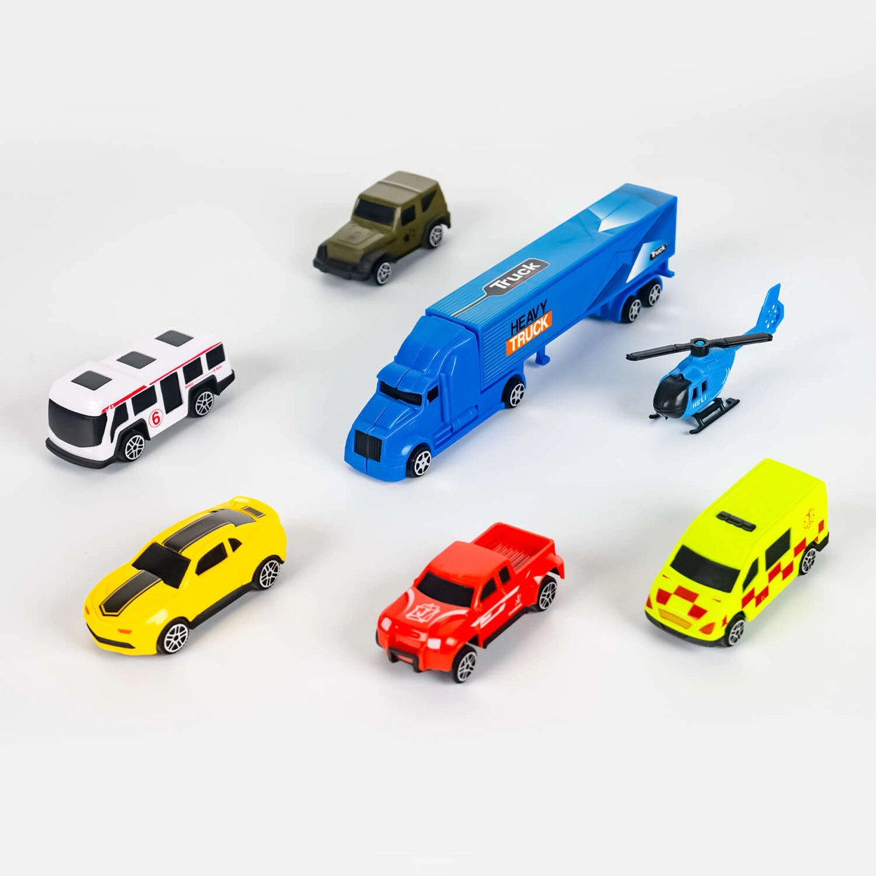 WIELKI Transporter TIR Ciężarówka z Resorakami + WYRZUTNIA