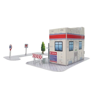 Szpital Pogotowie Puzzle 3D dla Dzieci z Resorakiem Trójwymiarowa Układanka