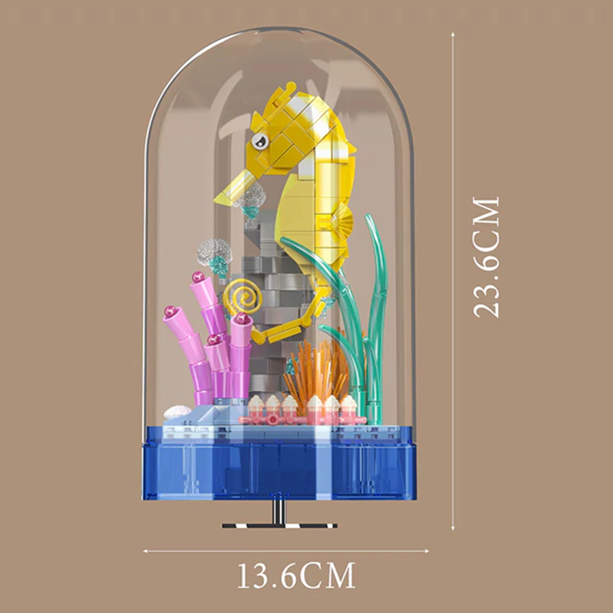 Pozytywka z Konikiem Morskim 424 Klocki Świecąca Dekoracja