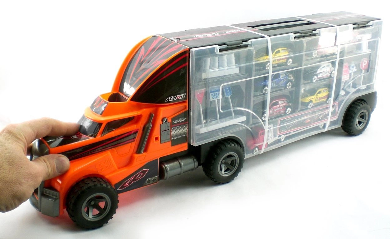 Tir Ciężarówka Laweta Auta 6 RESORAKÓW + WYRZUTNIA