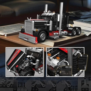 Ciężarówka American Truck Klocki Konstrukcyjne – Czarny Klasyk Szos – 1797 Elementów
