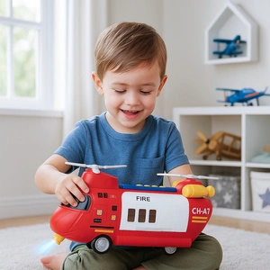 Helikopter Strażacki Transporter Miejski z Metalowymi Resorakami