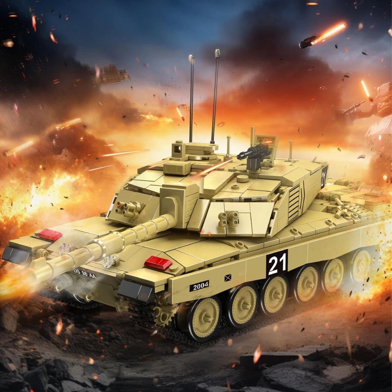 Czołg Challenger 2 RC Zdalnie Sterowany Model 1129 Klocki