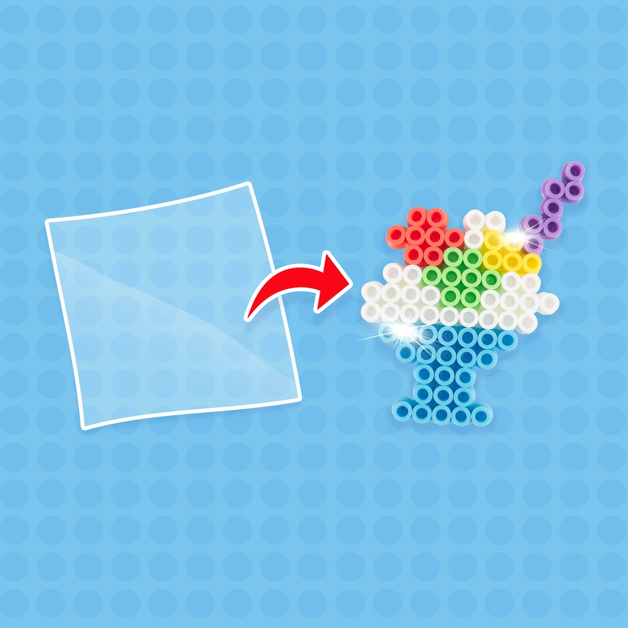 Zestaw 4 Podkładek + 10 Wzorów do Koralików do Prasowania (10mm)