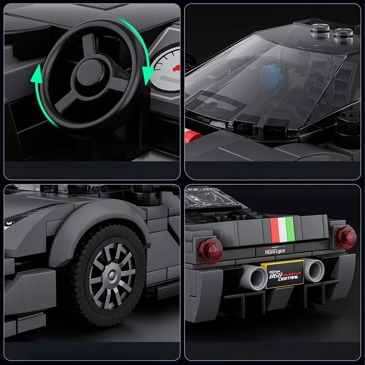 Włoski Supersamochód – Kompaktowy Styl w 358 Elementach