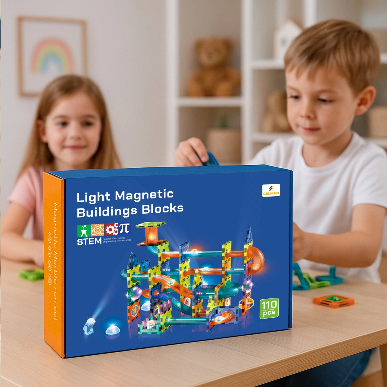 Klocki Magnetyczne - Light Magnetic Blocks 110 elementów