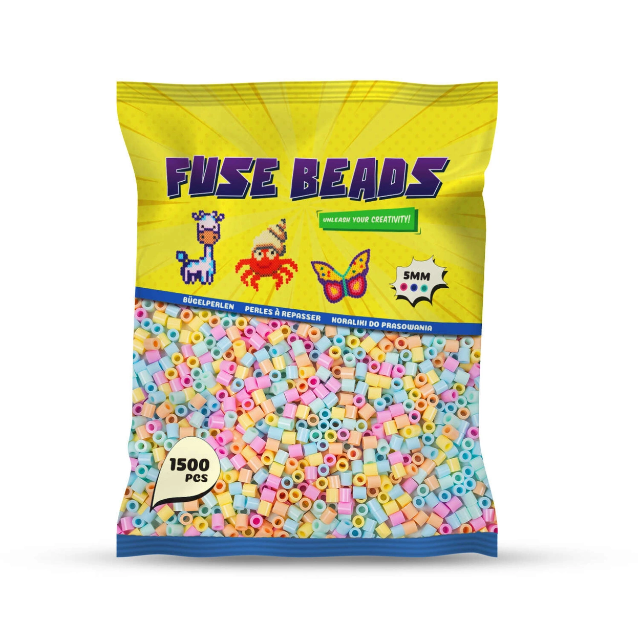 Koraliki do prasowania PASTELOWE 1500 szt Benny Beads