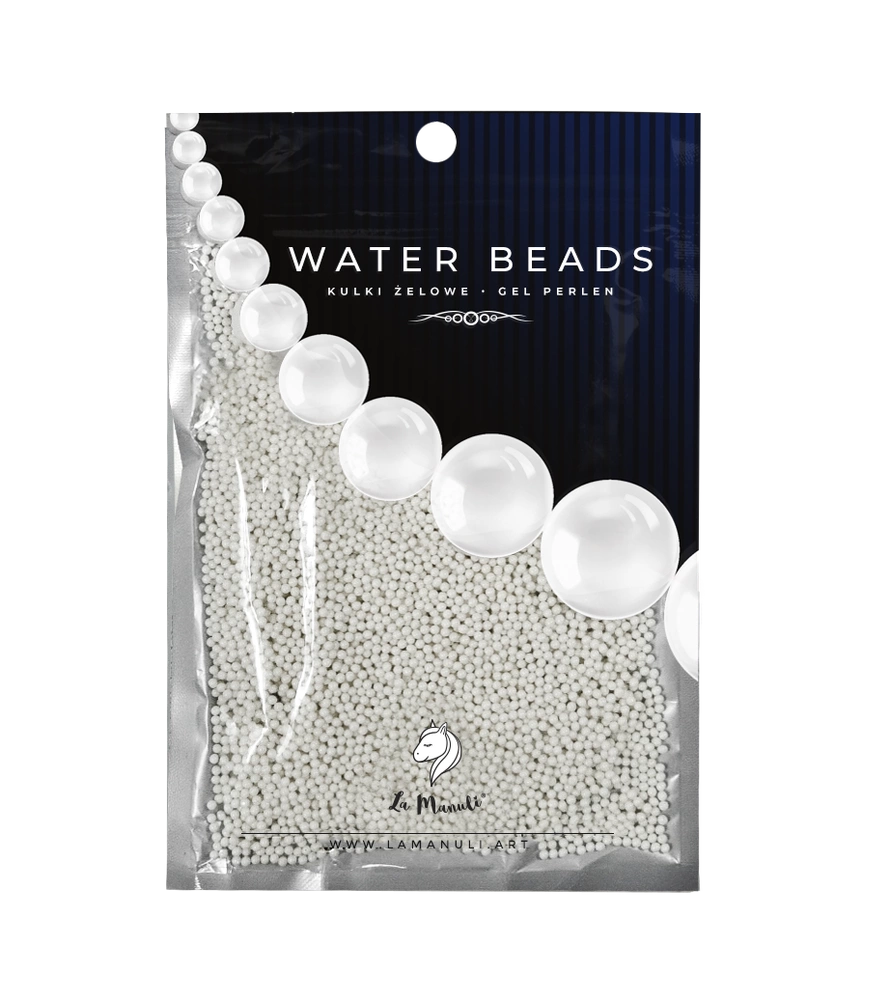Kulki wodne, żelowe La Manuli - białe, perłowe