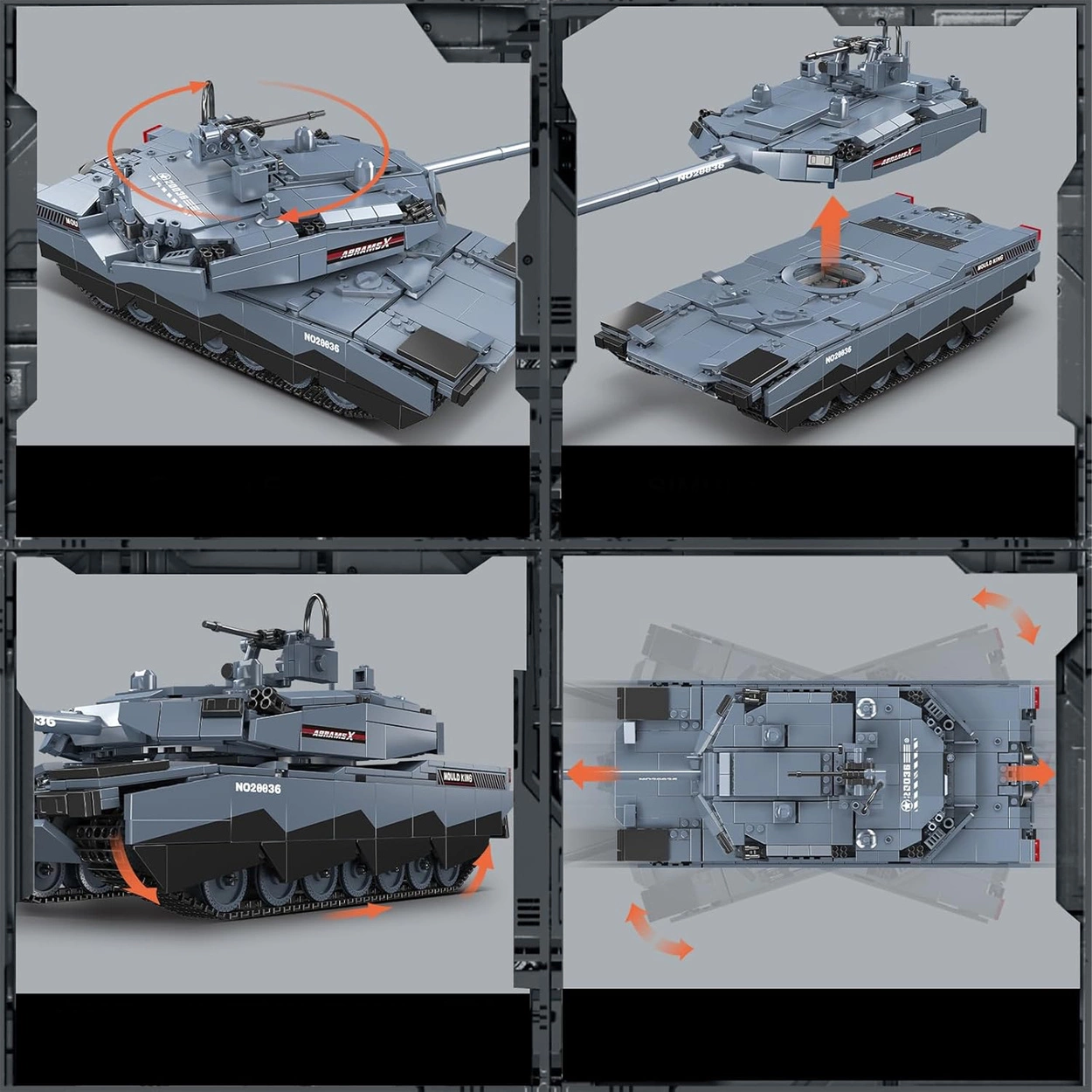 Czołg Abrams RC Zdalnie Sterowany Model 1192 Klocki