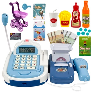 Sklepowa Kasa Fiskalna dla Dzieci Interaktywna z Dźwiękiem Skaner Koszyk