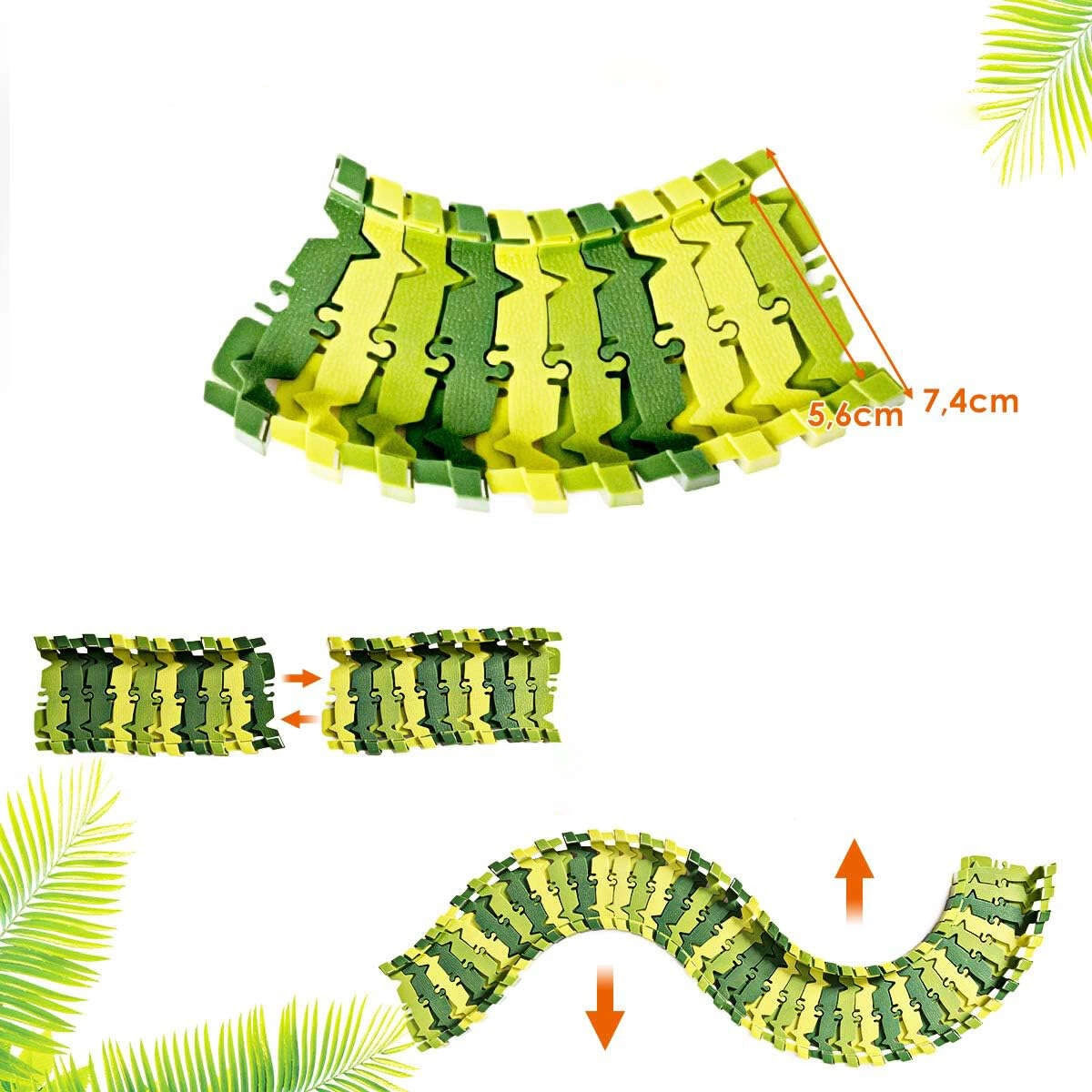 Tor Wyścigowy Mega City Dino Park Zestaw z Autkiem i Tory Dinozaurów T Rex 260 Elementów