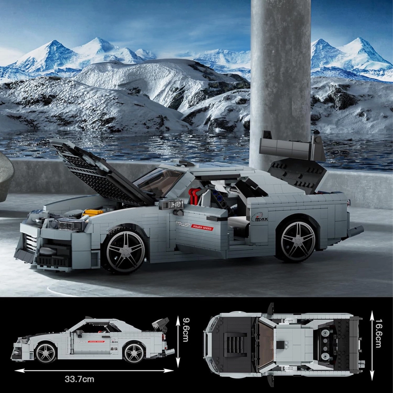 Nissan Skyline GT-R R34 – Klockowy Drift King – 1471 Elementów