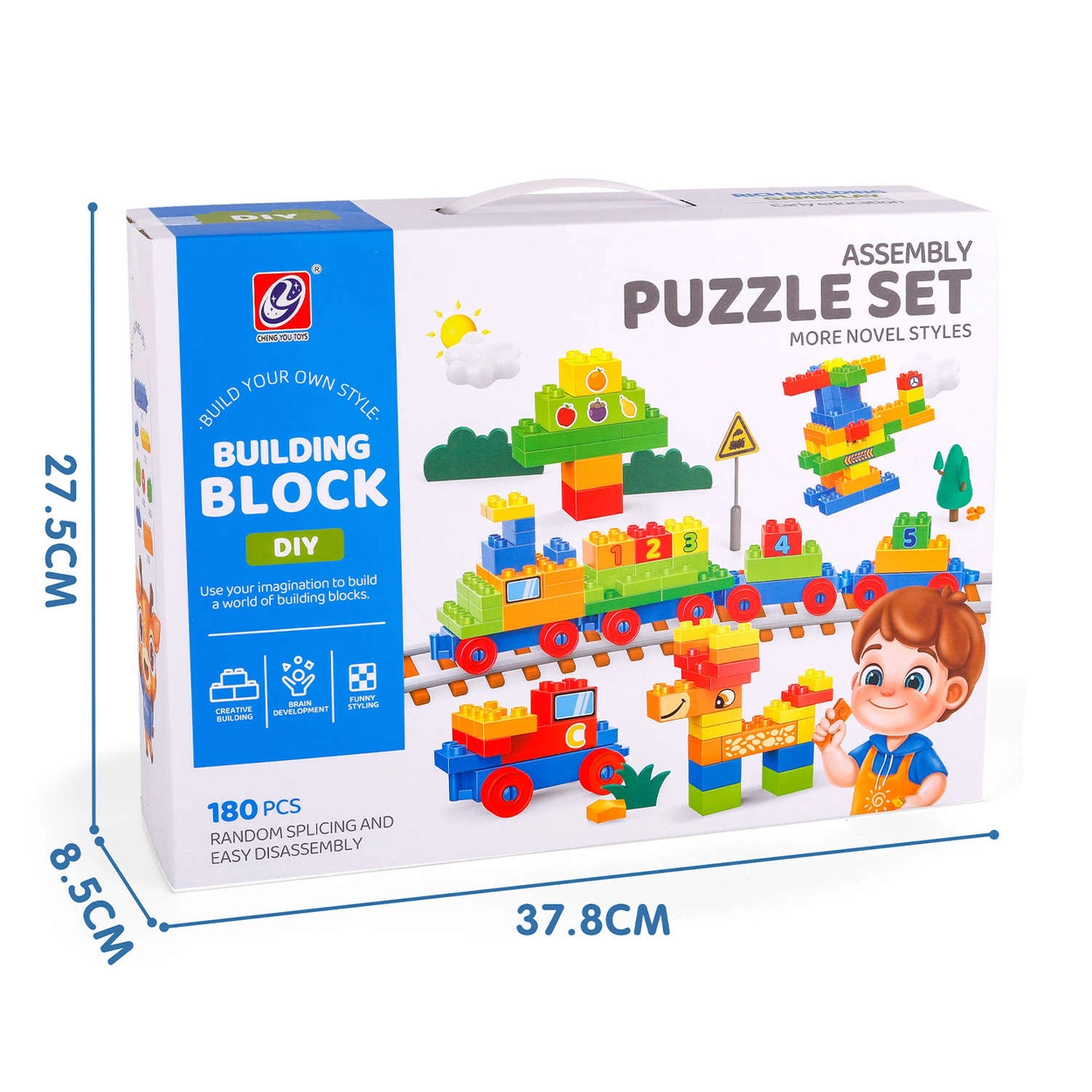 Klocki Konstrukcyjne Duże - Kreatywny Zestaw 180 Elementów