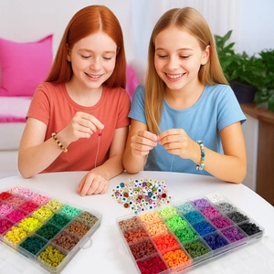 Koraliki Płaskie do Robienia Bransoletek Biżuterii Literki Zestaw