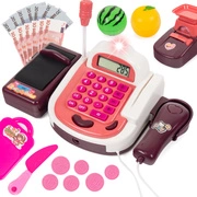 Kasa Fiskalna dla Dzieci z Dźwiękiem Czytnik Kodów Monety Mikrofon Sklepowa