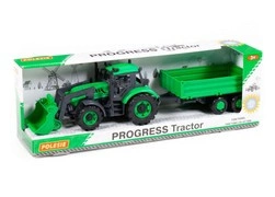 Zabawka Traktor dla Dzieci Inercyjny z Przyczepą Burtową Maszyna Rolnicza