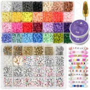 Koraliki Płaskie do Robienia Bransoletek Biżuterii Literki Zestaw