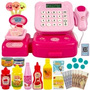 Interaktywna Kasa Fiskalna dla Dzieci Sklepowa Waga Skaner Koszyk Monety