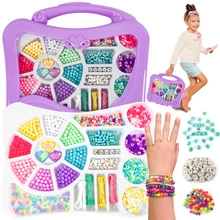 Koraliki do Bransoletek Biżuterii Literki Kreatywny Zestaw w Walizce