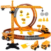 Mega Tor Wyścigowy Interaktywny Zestaw Budowlany Autka 80 Elementów