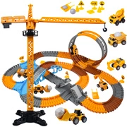 Mega Tor Wyścigowy Interaktywny Zestaw Budowlany Autka 243 Elementów