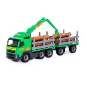"Volvo", samochód do przewozu dłużycy z przyczepą (pudełko, 9500)